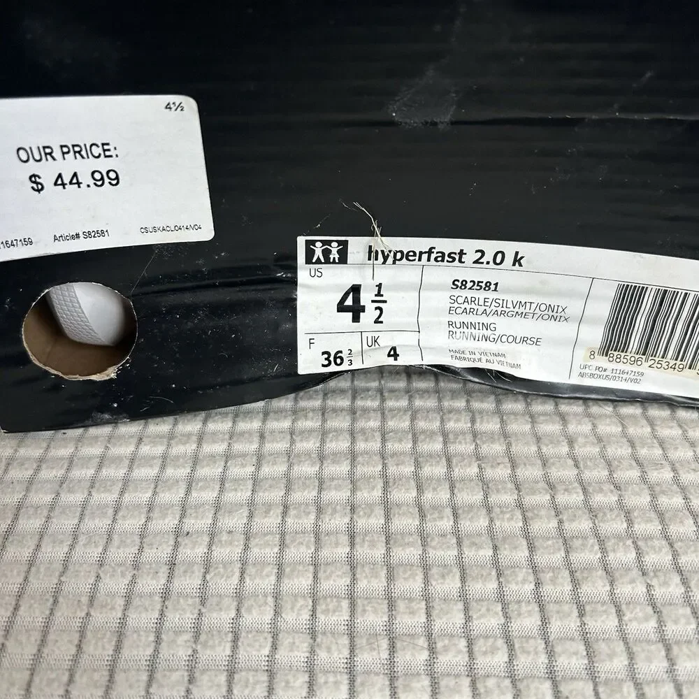 Adidas Hyperfast 2.0 Sneakers US 4.5 Running Athletic Shoes